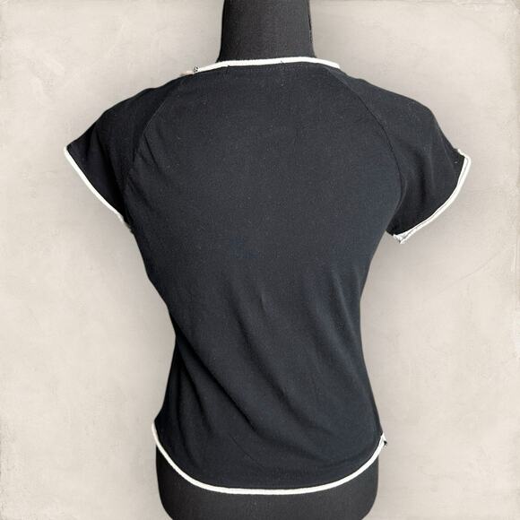 Y2K Baby Tee Vintage T-Shirt Charms Blow Pop Candy Black Rainbow Cherry Medium - Picture 2 of 3